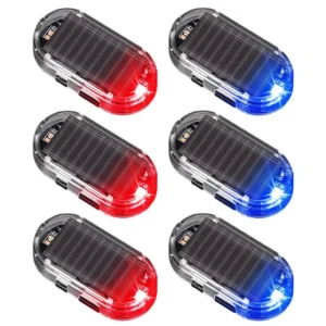 Solar powered flashing alarm light, set of 2