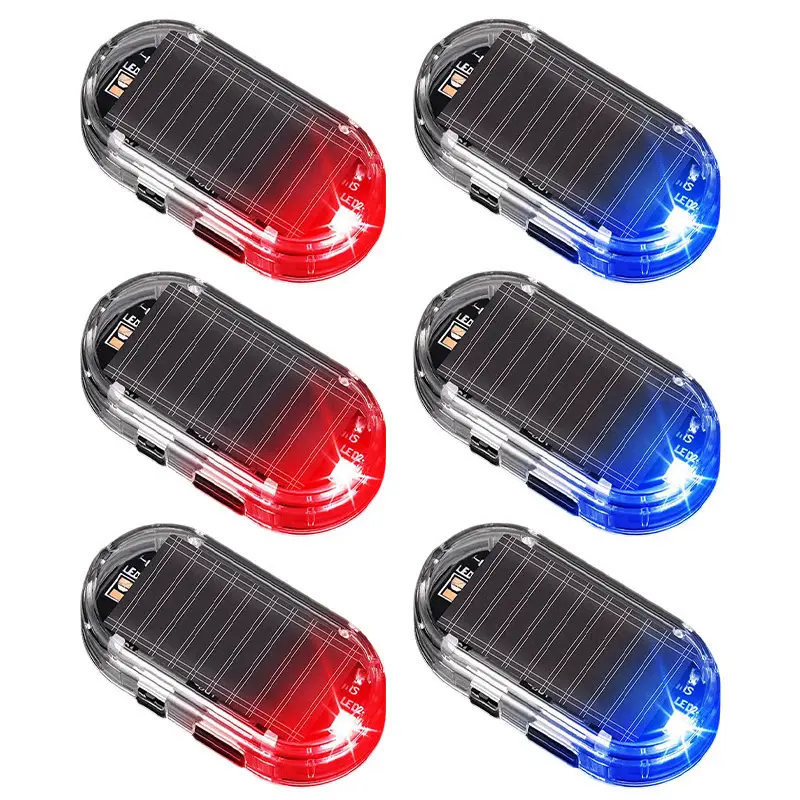 Solar powered flashing alarm light, set of 2